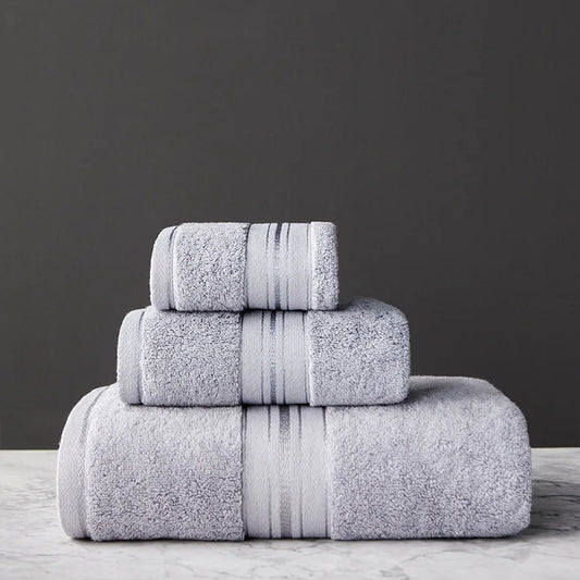 Egyptian Cotton 3-Piece Towel Set – Bath, Hand & Face, 1 kg