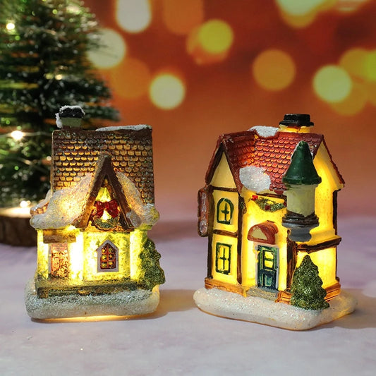 Light-Up Christmas Village House – Battery LED Resin Ornament