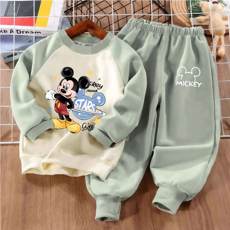 Boys' Cartoon Print Hoodie & Trousers Set - 2-Piece Spring Sports Outfit, 9M-8Y
