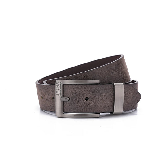 Western Retro Belt – Faux Leather with Metal Buckle, Unisex