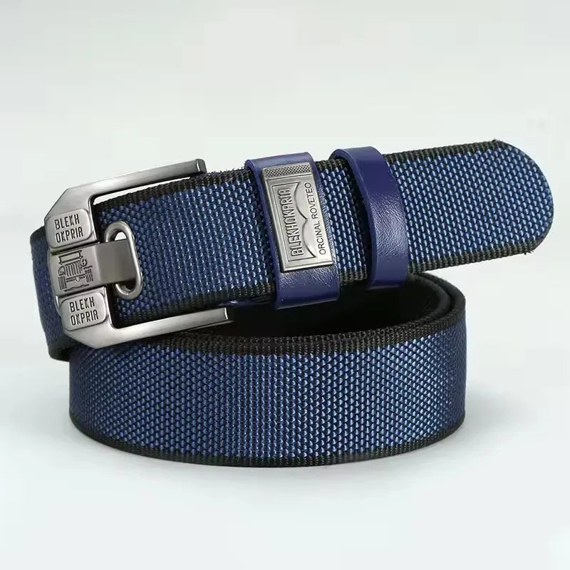Men's Retro Canvas Belt – Pin Buckle Casual Belt, 120 cm