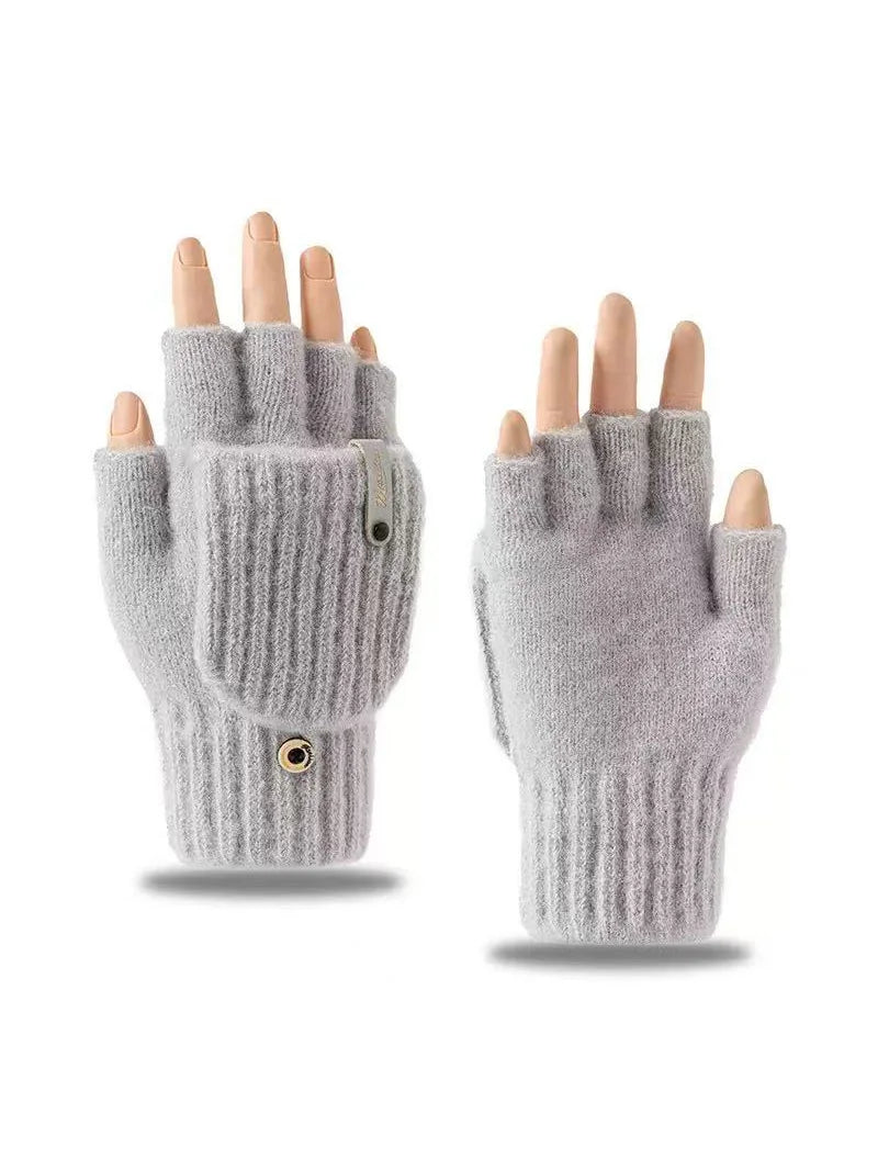 Girls' Knit Fingerless Gloves – Soft Winter Writing Gloves