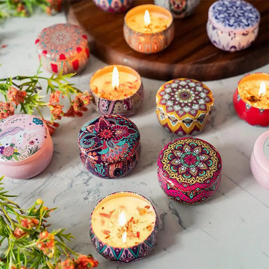 Scented Candles for Home Soy Wax Aromatherapy with Lavender Rose Jasmine etc. Plant Essential Oils & Dried Flowers Gifts