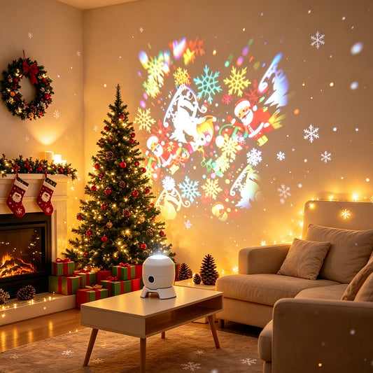 Rechargeable Christmas Projector Night Light – 22 Rotating Patterns