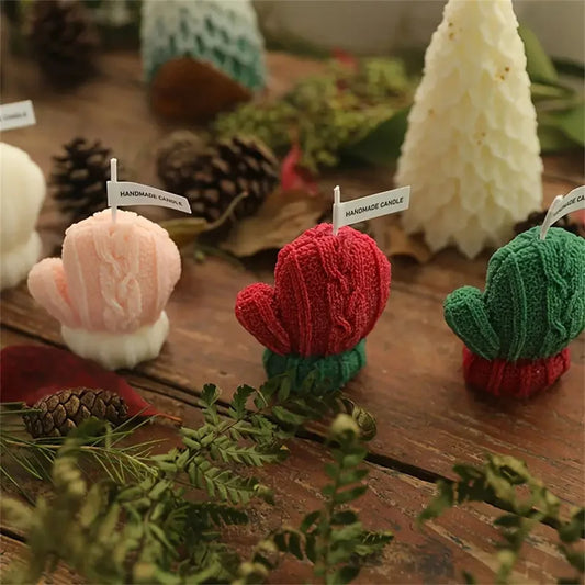 Christmas Gloves Scented Candle for Weddings Birthdays New Year Gift Photoprops Aromatherapy Candles Home Festive Ambiance Decor