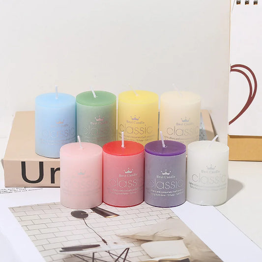 Classic Colored Pillar Candles for Home Decor Long Burning Time Ideal for Romantic Ambiance and Relaxation