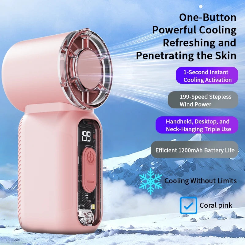 Mini ventilateur portable le plus vendu pour l'été, rechargeable par USB, vent puissant à haute vitesse, ventilateur de refroidissement personnel ultra silencieux avec numérique