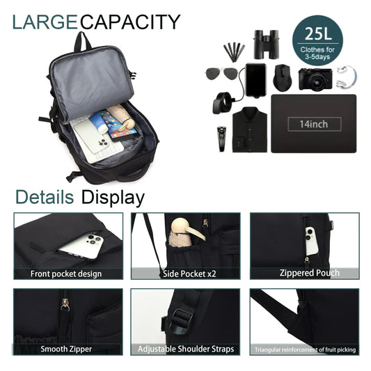 Mochila para portátil con foto y nombre personalizados - Bolso de viaje de gran capacidad personalizado