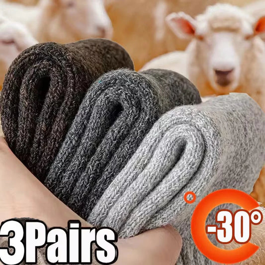 Men's Thick Winter Socks – Warm Terry-Lined Crew Socks, 3 or 5 Pairs
