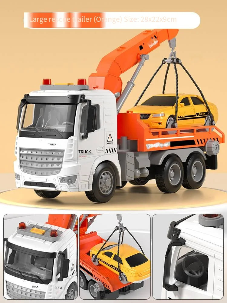 Inertia Rescue Crane Trailer Toy with Lights & Sounds