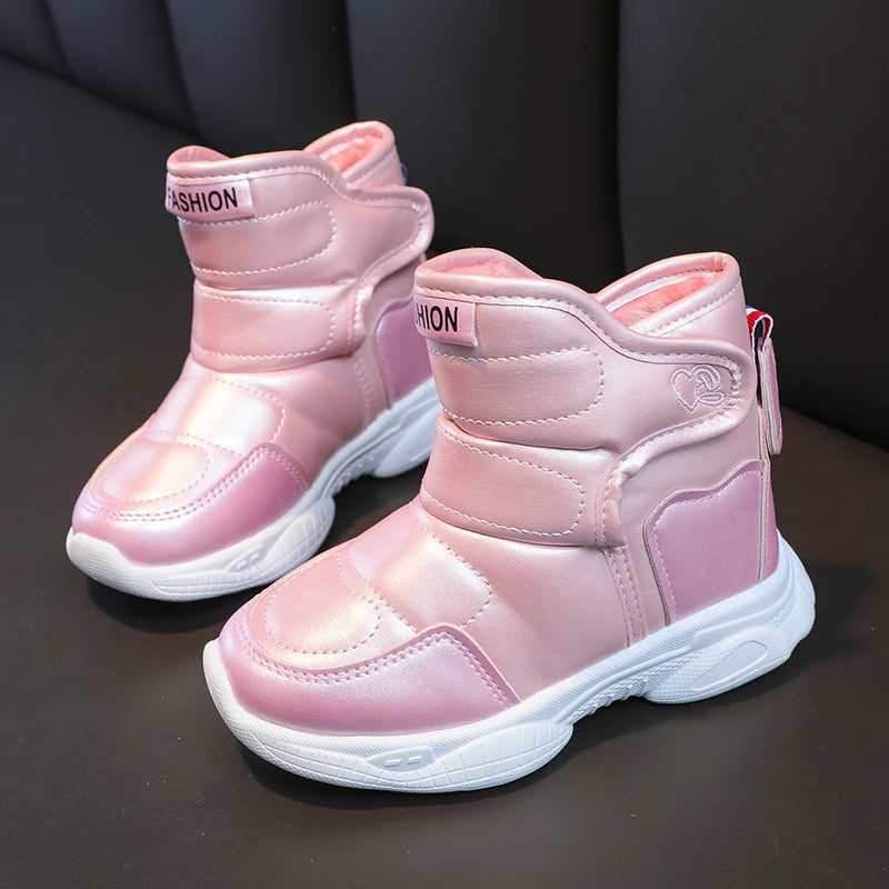 Kids' Plush-Lined Winter Sports Snow Boots