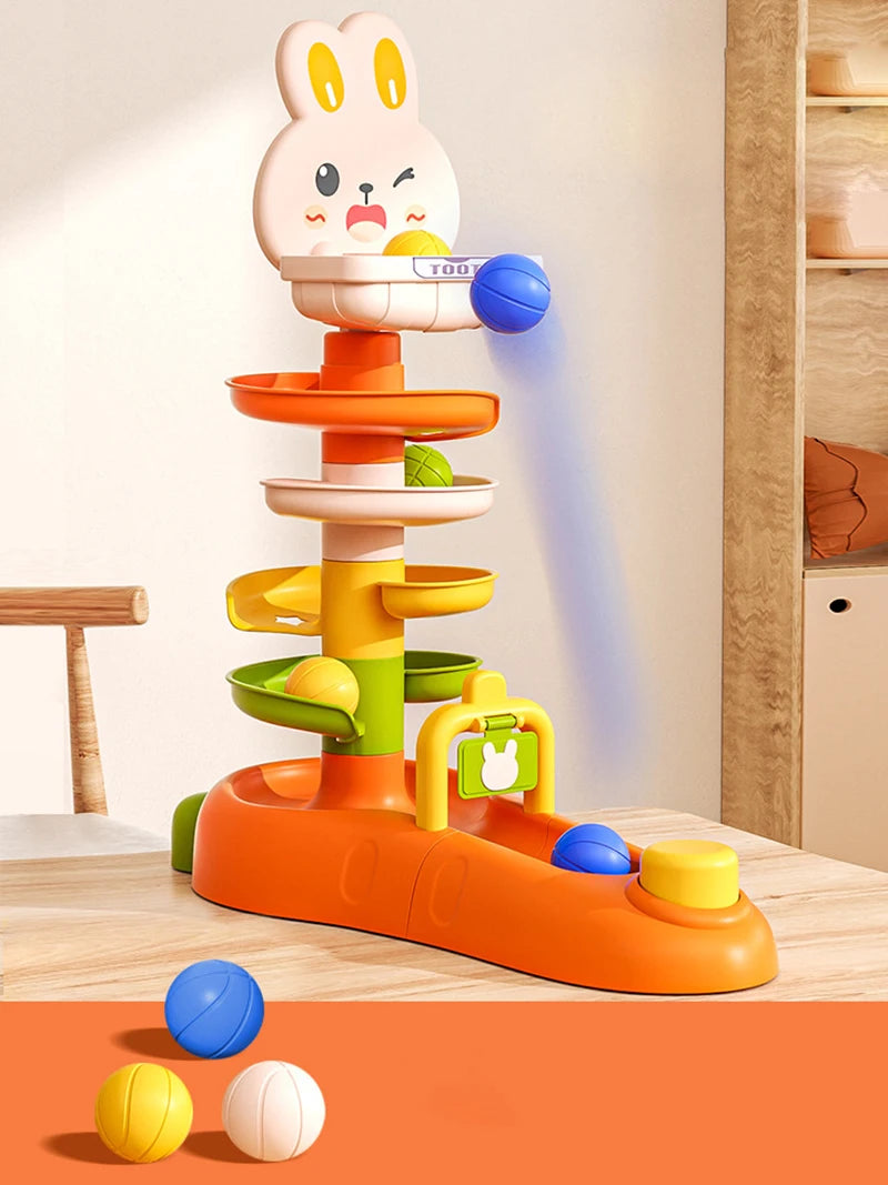 Race Track Car Ramp Toy – Gliding Rail Racing Set for Toddlers