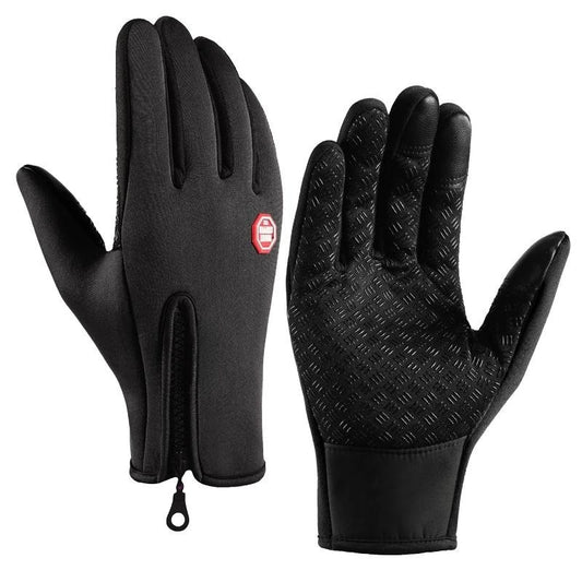 Men's Windproof Touchscreen Winter Gloves with Zip Cuff
