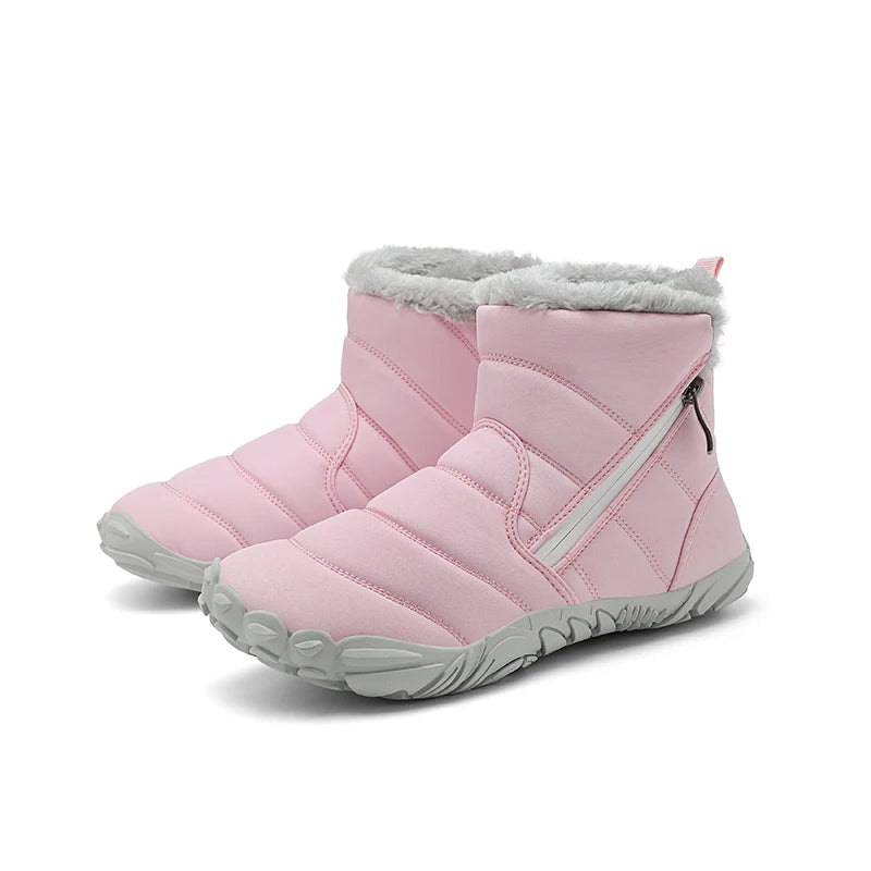 2026 Kids Wide Toe Barefoot Snow Boots Boys Girls Winter Shoes Outdoor Waterproof Sneakers Girls Boys Non-Slip Warm Snow Boots