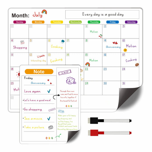 Magnetic Fridge Calendar – Dry-Erase Monthly & Weekly Planner