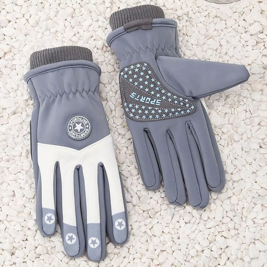 Kids' Velvet-Lined Winter Gloves – Non-Slip Cycling & Ski Gloves (Ages 7–13)
