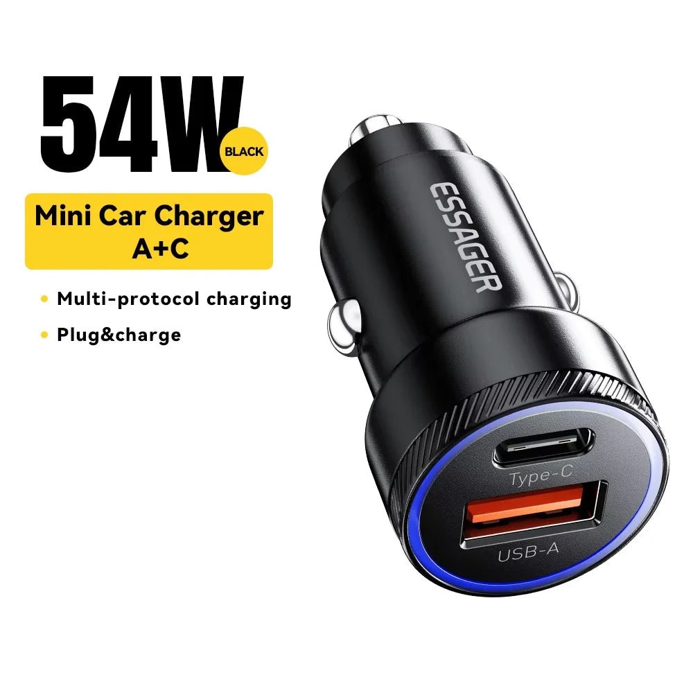 Essager 54W USB-C & USB-A Car Charger
