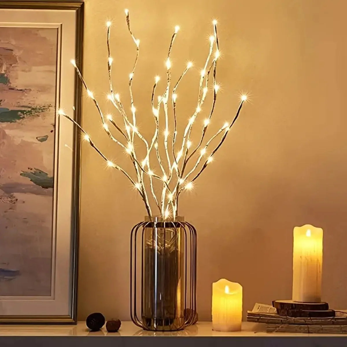 Lighted White Birch Branch – 20 LED Battery Fairy Light Decor