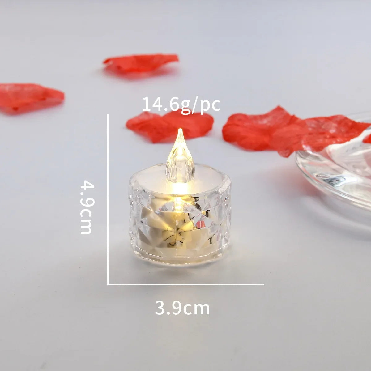 LED Crystal Flameless Candle Light LED Electronic Candle Light Night Lamp Dating Party Holiday Home Wedding Christmas Decoration
