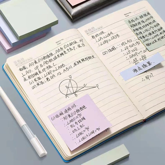 Morandi Sticky Notes Pad – Kawaii Memo Pads, Repositionable Self-Stick Notes for Office & School