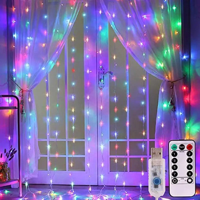 LED Curtain Fairy Lights with Remote – USB, 8 Modes, 3 m to 6 m