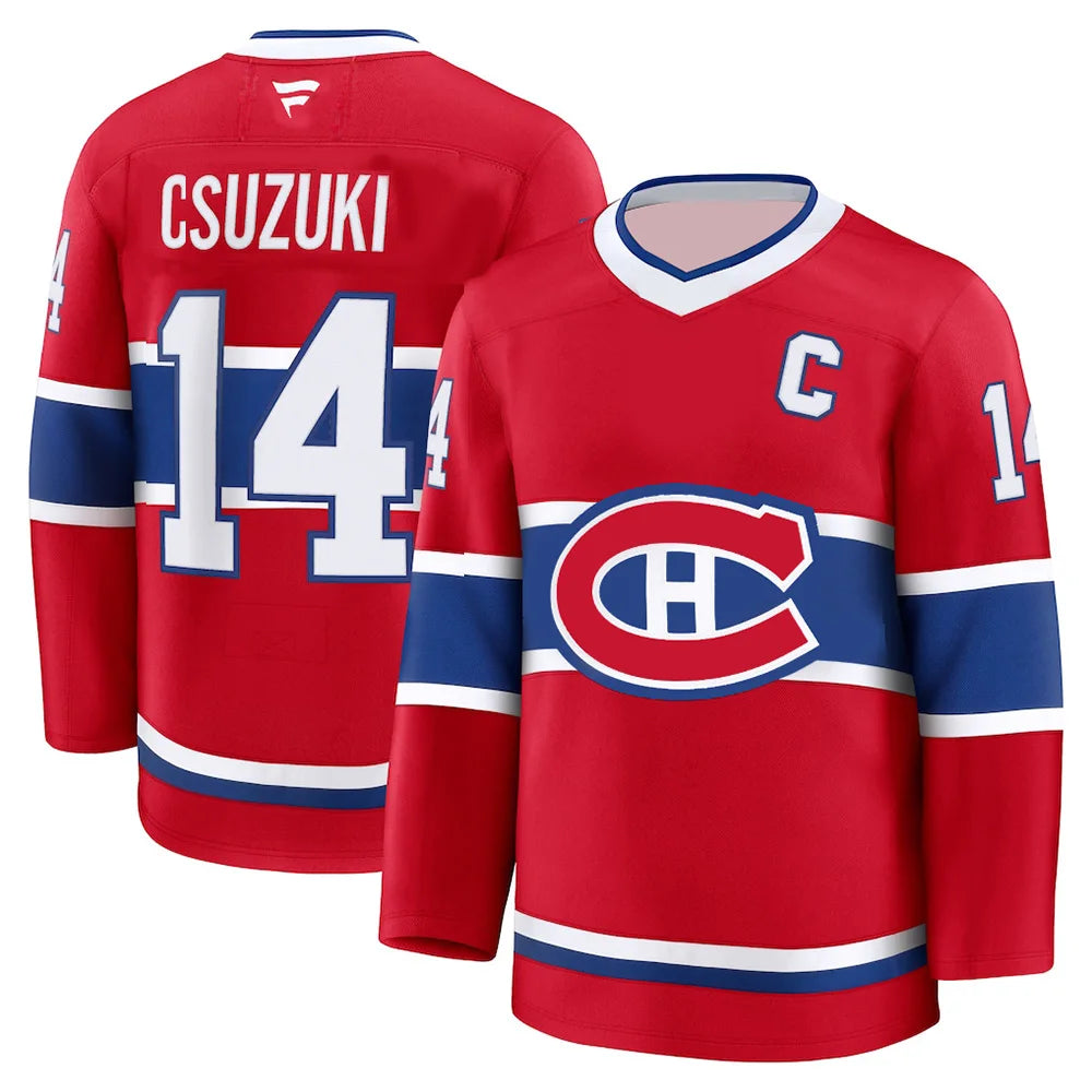 Montreal Canadiens Premium Home Jersey | V-Neck Long Sleeve Athletic Fan Top