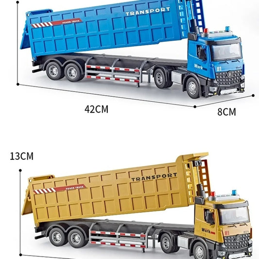 42 cm Alloy Semi-Trailer Dump Truck – Large Construction Toy
