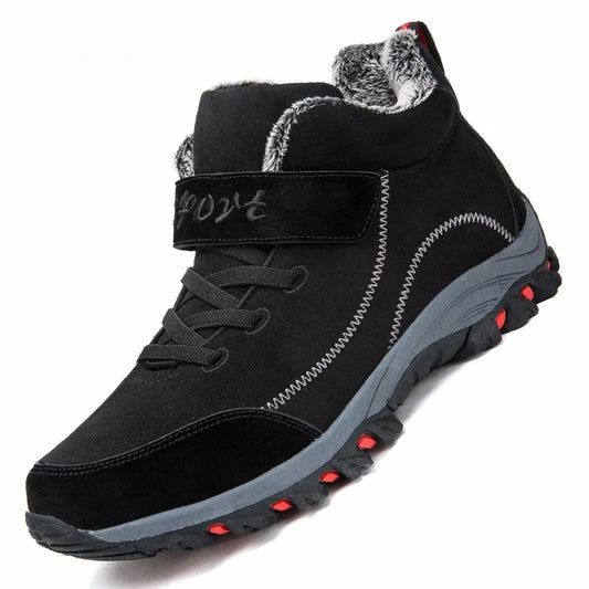 Men's Faux-Suede Plush-Lined Lace-Up Ankle Boots