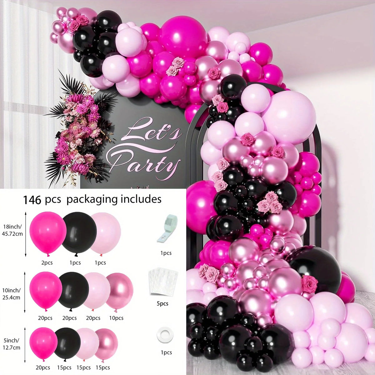 Balloon Garland Arch Kit – 113-Piece Party Balloon Set