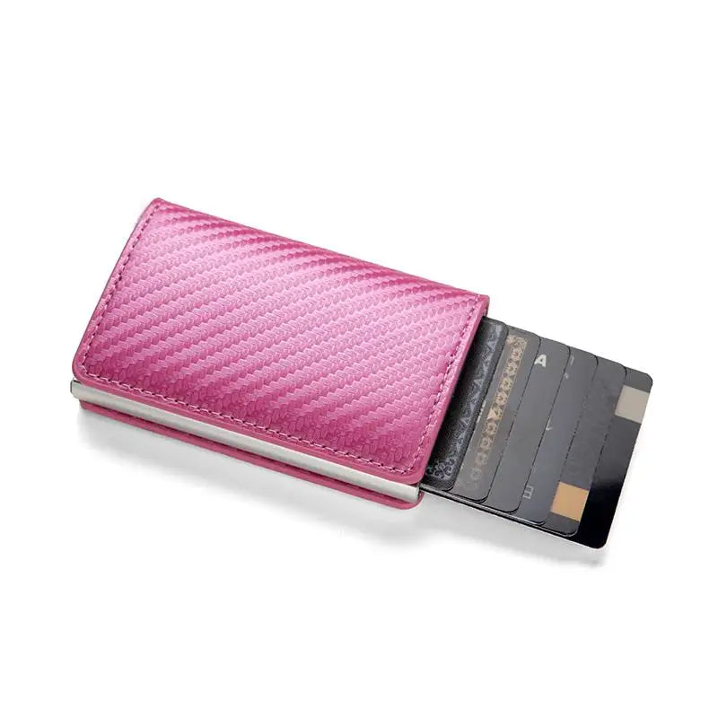 Pop-Up RFID Card Holder Wallet – Slim PU Leather Minimalist Wallet