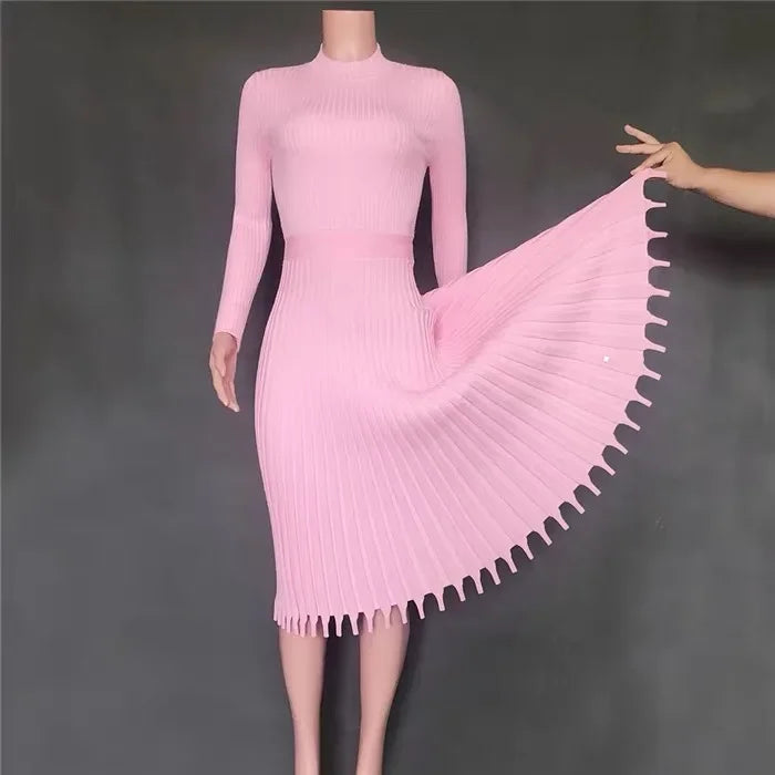 Women's Pink Sleeveless Embroidered Mini Dress