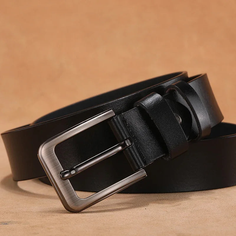 Men's Big & Tall Leather Belt – Pin Buckle, 105–170 cm