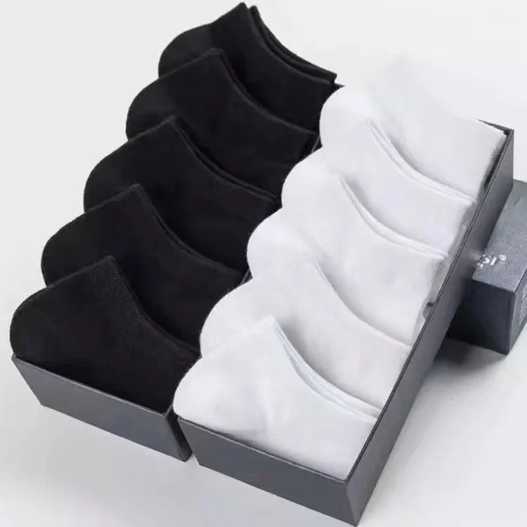 Men's Thin Low-Cut Socks – 10 Pairs, Breathable Everyday Ankle Socks