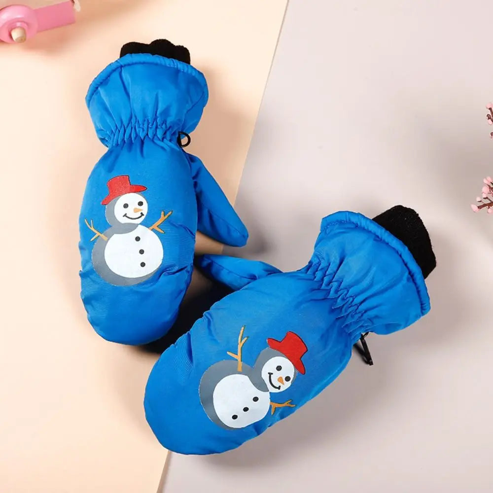 Kids' Snowman Ski Mittens – Warm Windproof Snow Mittens (Ages 2–5)
