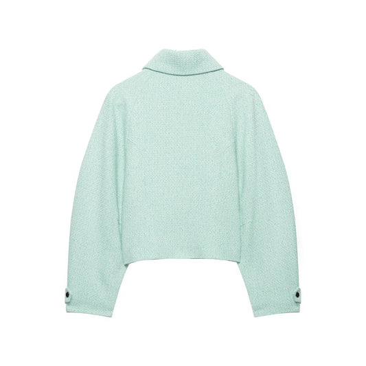 TF·MLN Women's Turquoise Short Zip Jacket