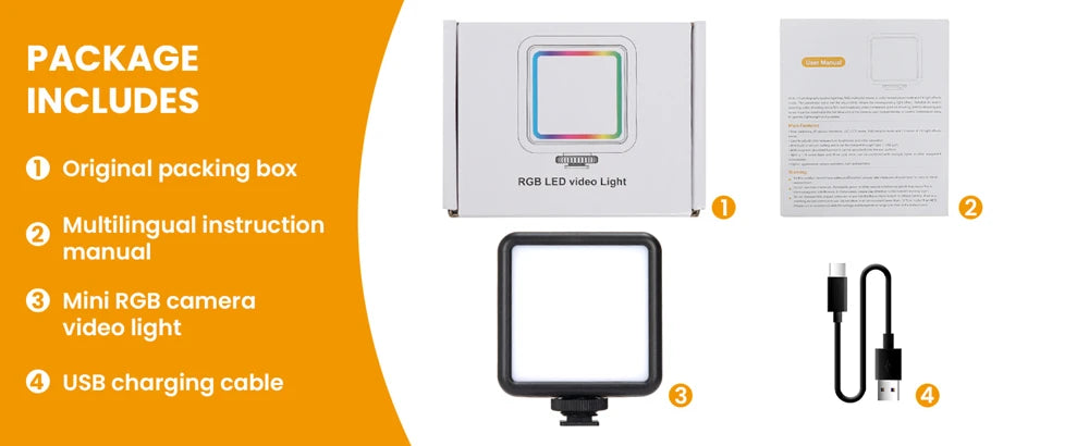 Pocket RGB Video Light – Rechargeable Mini LED Fill Light