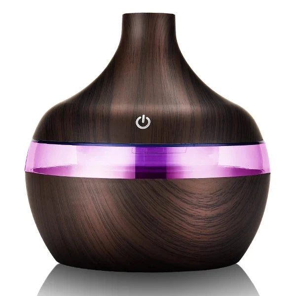 Humidificateur électrique diffuseur d'arômes en bois ultrasonique, humidificateur d'air diffuseur d'huiles essentielles brumisateur froid pour la maison 300 ml