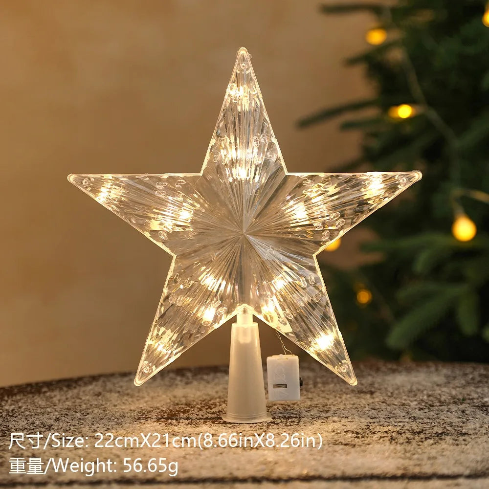 Glitter Star Christmas Tree Topper – 15 cm Sparkling Star Ornament