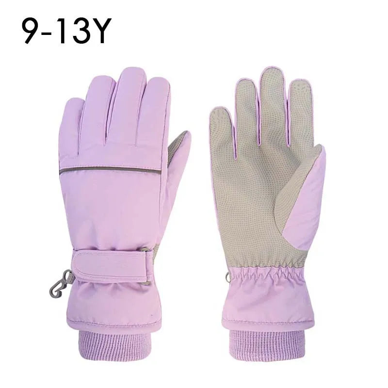 Kids' Insulated Ski Gloves – Plush-Lined Snow Gloves (Ages 4–13)