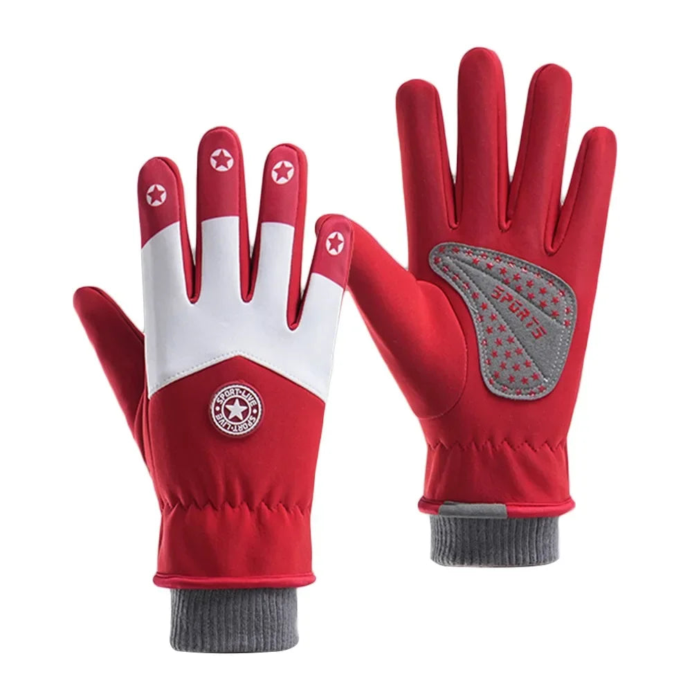 Kids' Velvet-Lined Winter Gloves – Non-Slip Cycling & Ski Gloves (Ages 7–13)