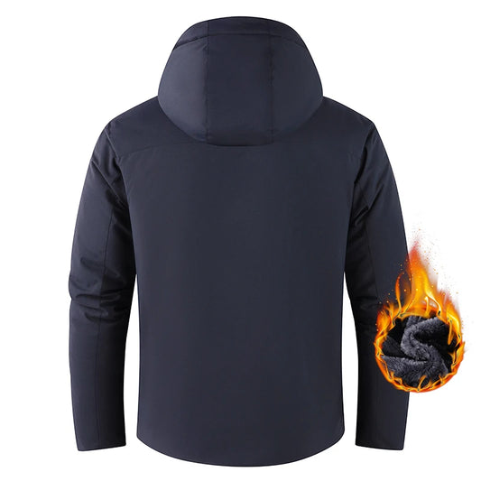 Lzlltt Men's Hooded Winter Jacket with Pockets