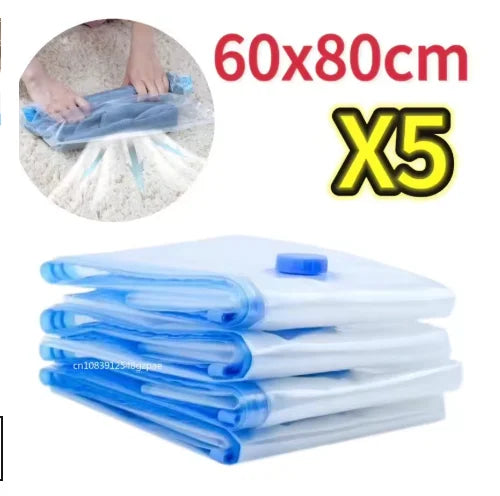 Vacuum Storage Bags 5-Pack | Space Saver Bags for Clothes, Duvets & Bedding, M & L Sizes
