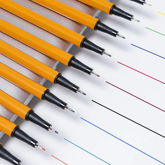 Colorful Fineliner Marker Set – 6/12/18/24 Colors Water-Based Micron Pens for Drawing, Manga & Art