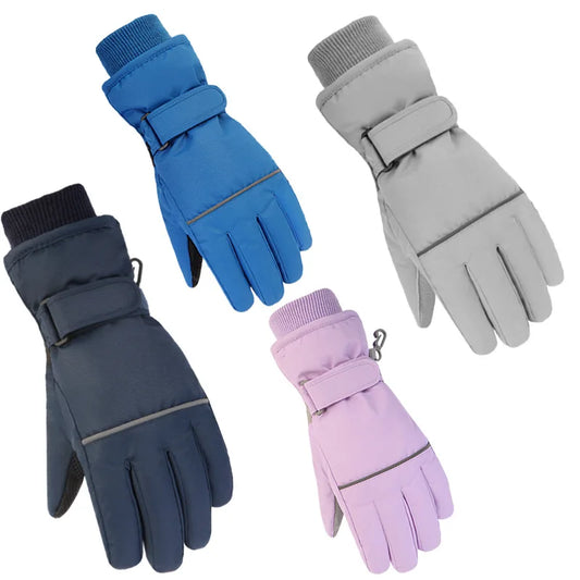 Kids' Insulated Ski Gloves – Plush-Lined Snow Gloves (Ages 4–13)