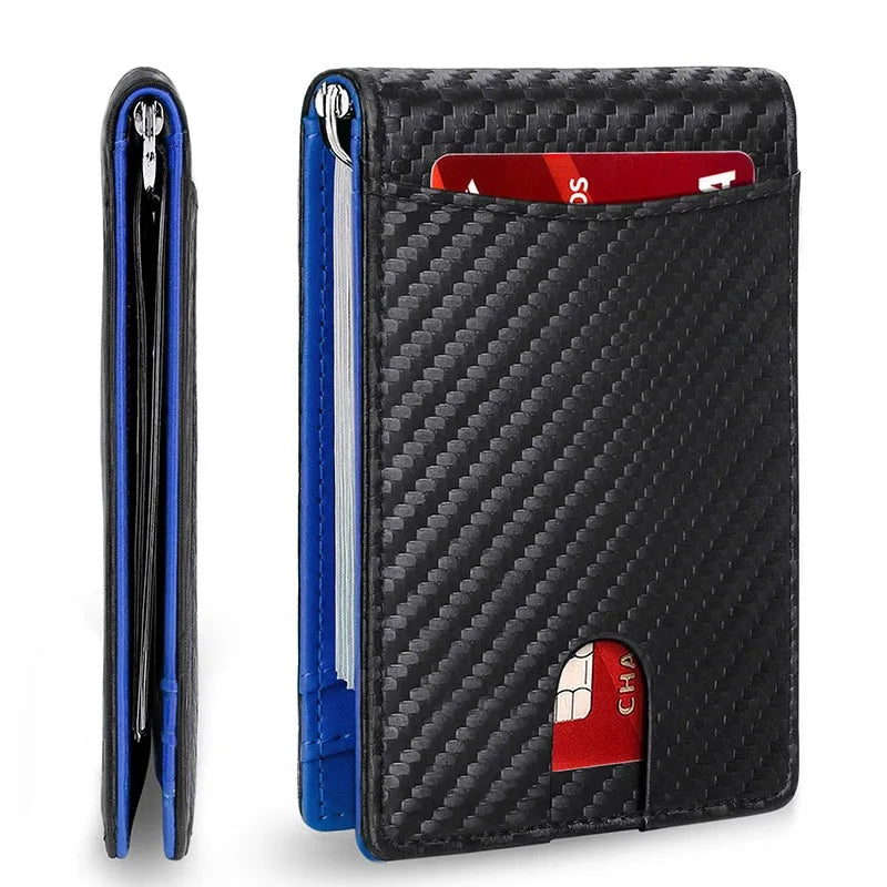 Men's Slim Bifold Wallet with Money Clip – RFID-Blocking