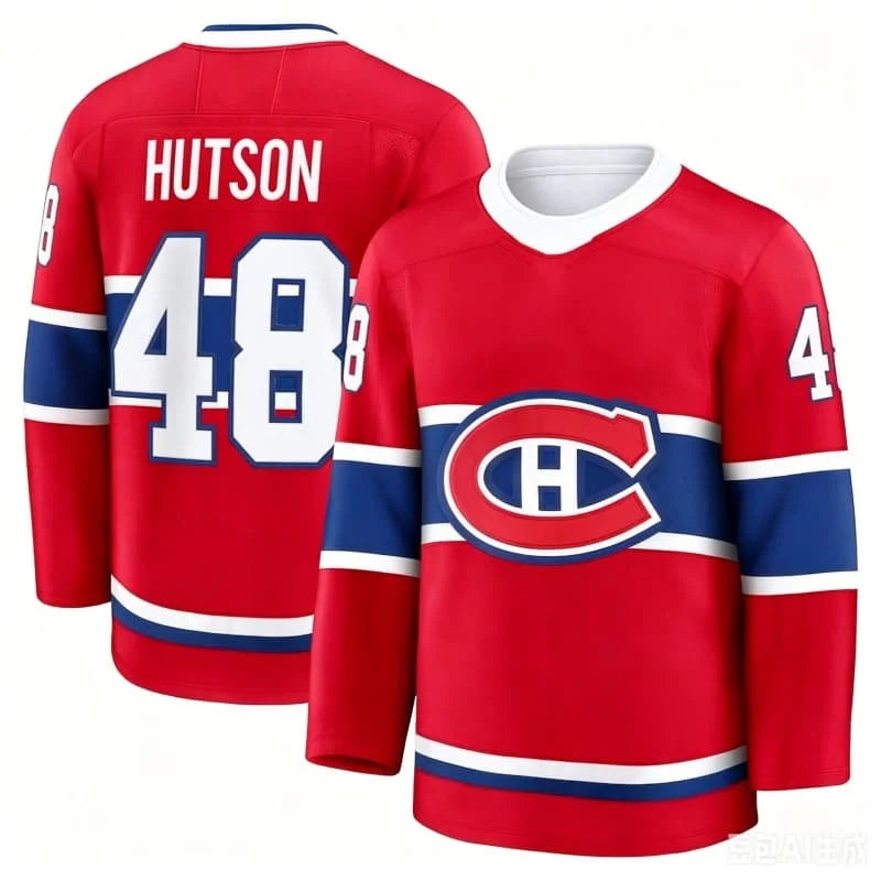 Montreal Canadiens Dobson #53 Hockey Jersey | Classic Red White V-Neck Long Sleeve