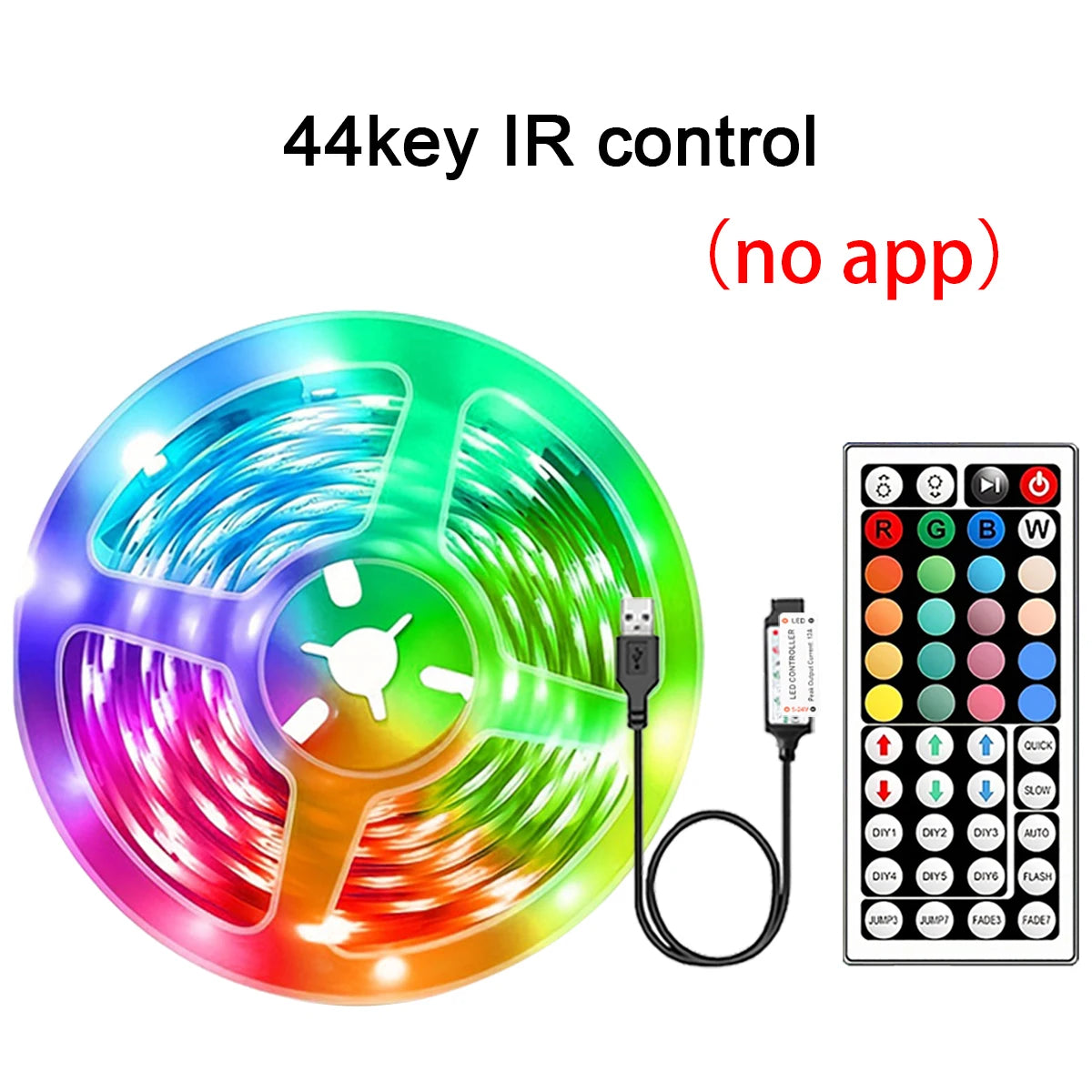 RGB LED Strip Lights with App & Remote Control – Flexible Room Bedroom Decoration Tape