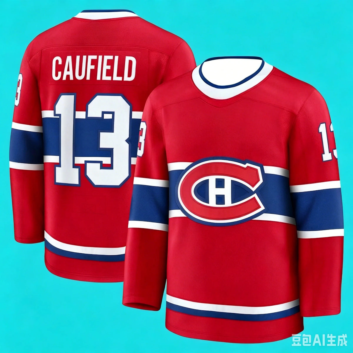 Montreal Canadiens Home Jersey | Caufield #13 & Suzuki #14 Stitched Team Uniform