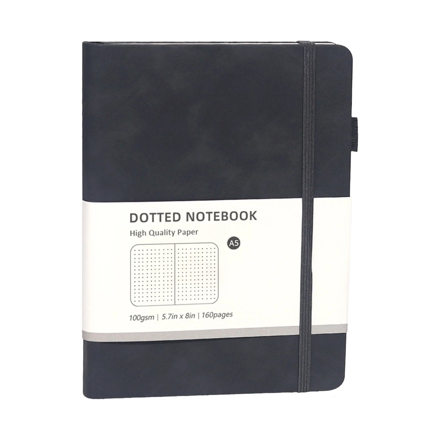 A5 Hardcover Notebook Macaron Colors Business Planner with Elastic Band Dot Grid and Lined Pages Portable Durable for School