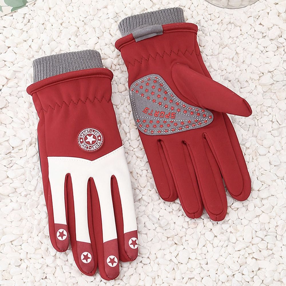 Kids' Velvet-Lined Winter Gloves – Non-Slip Cycling & Ski Gloves (Ages 7–13)